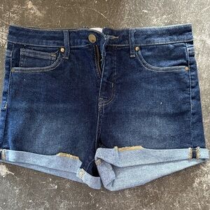 RSQ Dark Blue High Rise Cuff Jean Shorts
